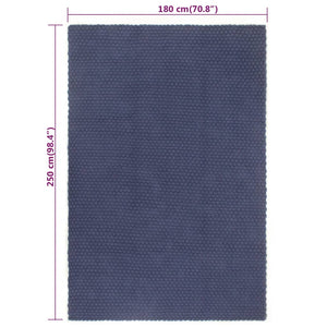 Marineblauer Baumwollteppich 180x250 cm