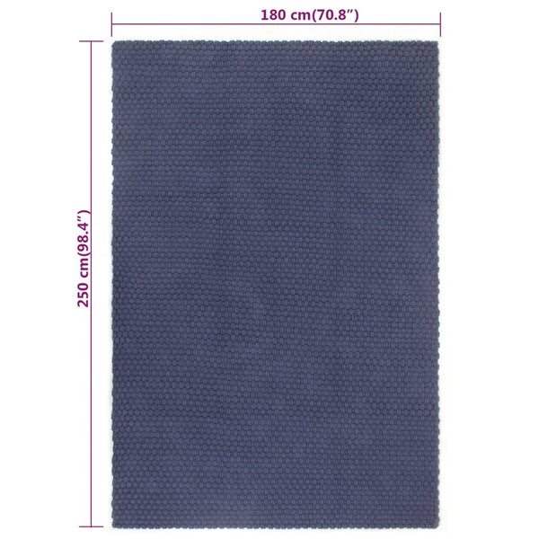 Marineblauer Baumwollteppich 180x250 cm