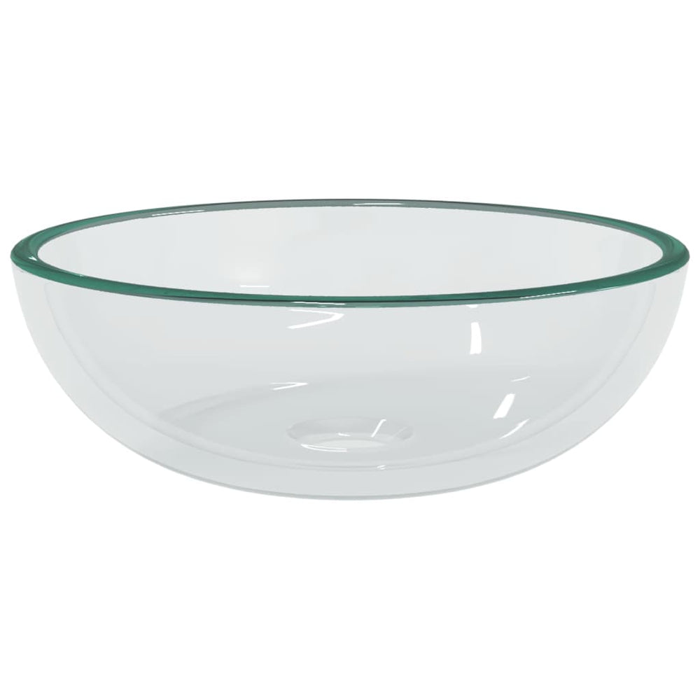 Transparentes Waschbecken aus Hartglas, 35 cm