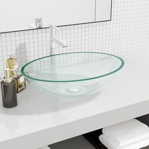 Transparentes Glaswaschbecken 50x37 cm