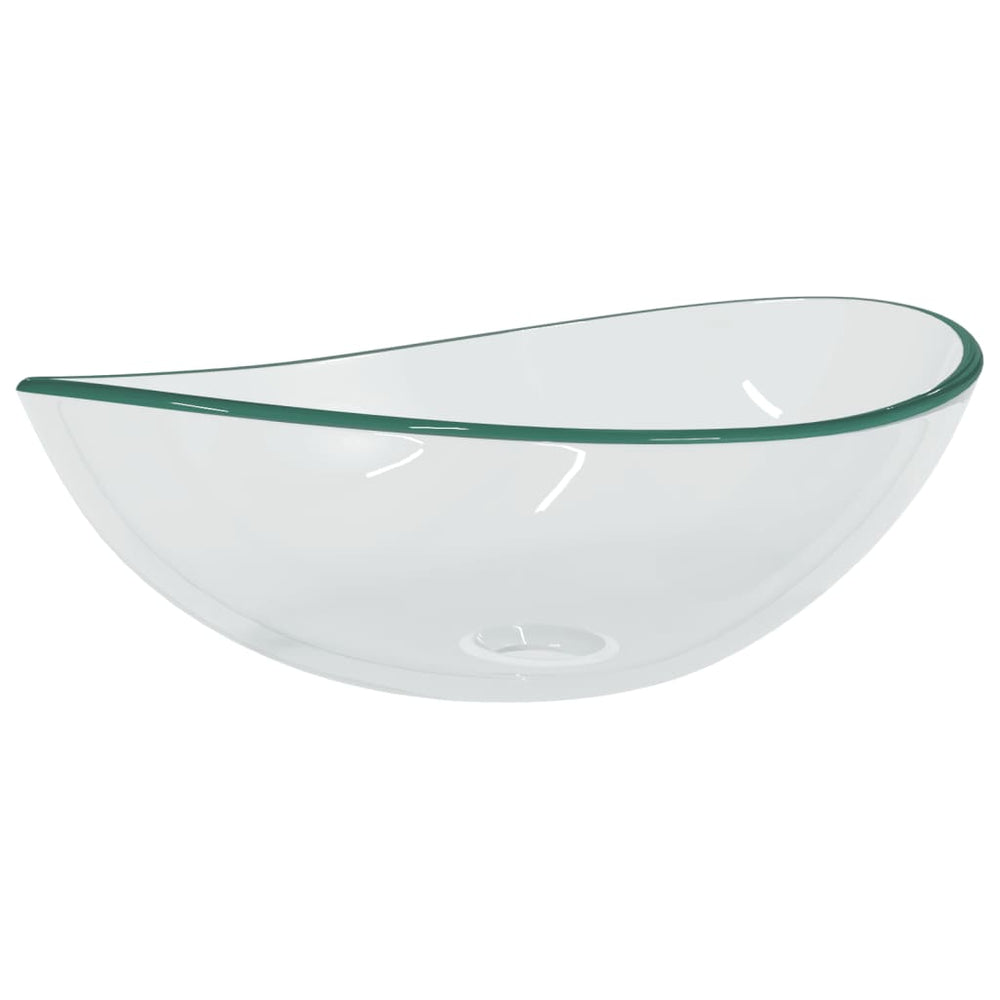 Transparentes Waschbecken aus Hartglas, 54,5 cm