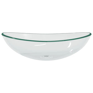 Transparentes Waschbecken aus Hartglas, 54,5 cm