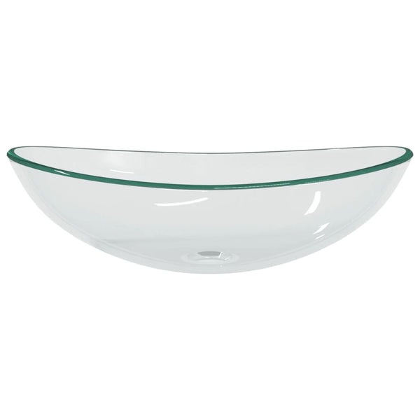 Transparentes Waschbecken aus Hartglas, 54,5 cm