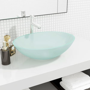 Matt Glas Waschbecken 50x37 cm