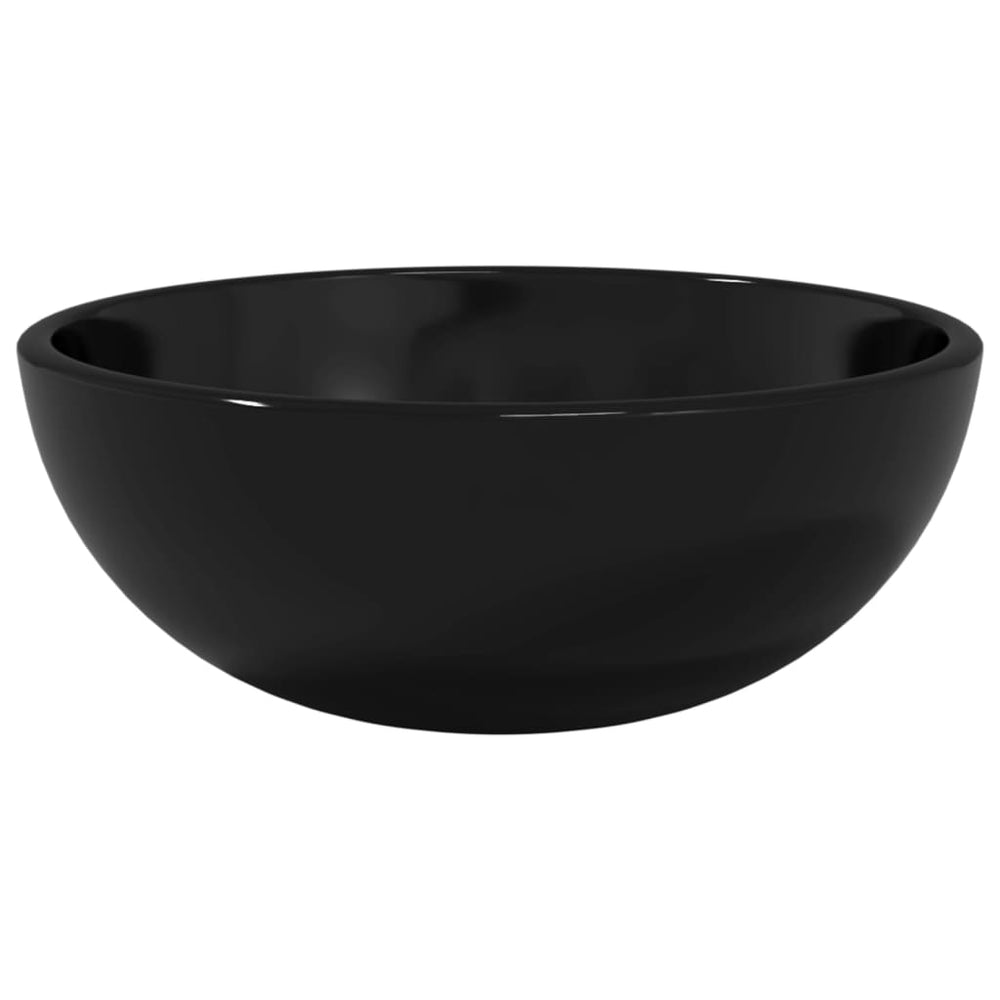 Schwarzes Waschbecken aus Hartglas, 30 cm
