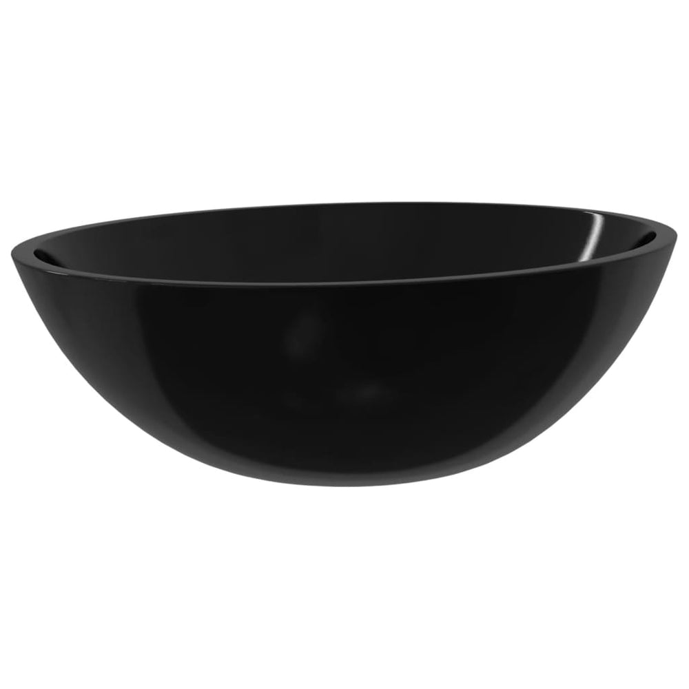 Schwarzes Glas Waschbecken 50x37 cm