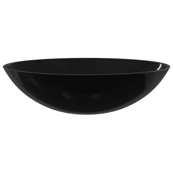 Schwarzes Glas Waschbecken 50x37 cm