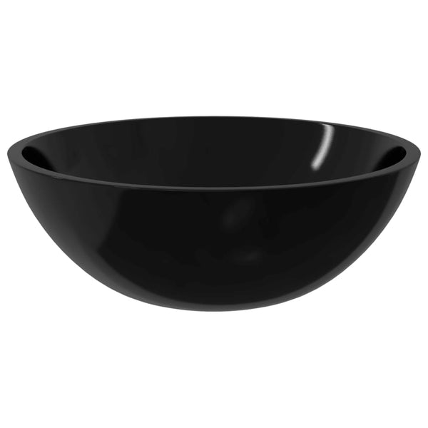 Schwarzes Glas Waschbecken 50x37 cm