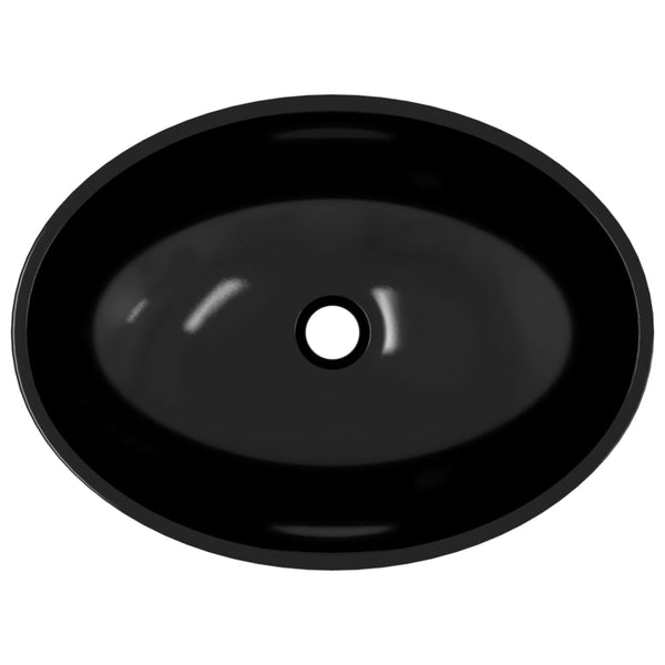 Schwarzes Glas Waschbecken 50x37 cm
