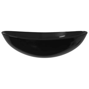 Schwarzes Waschbecken aus Hartglas, 54,5 cm