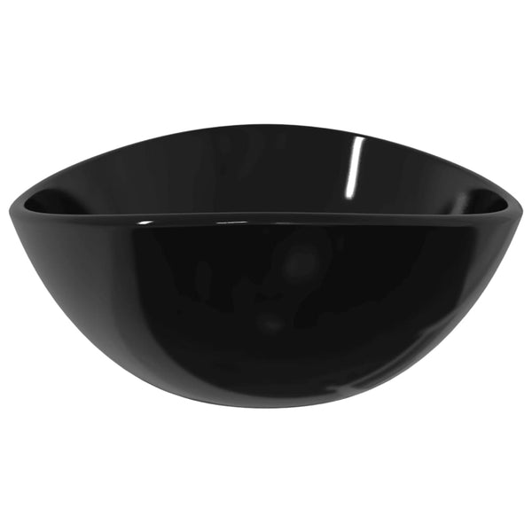 Schwarzes Waschbecken aus Hartglas, 54,5 cm