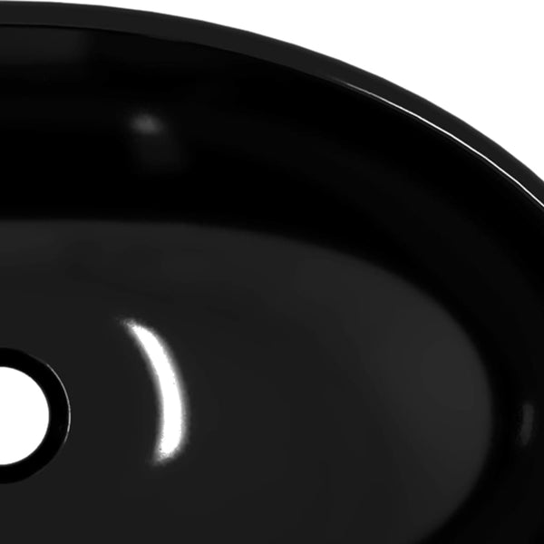 Schwarzes Waschbecken aus Hartglas, 54,5 cm