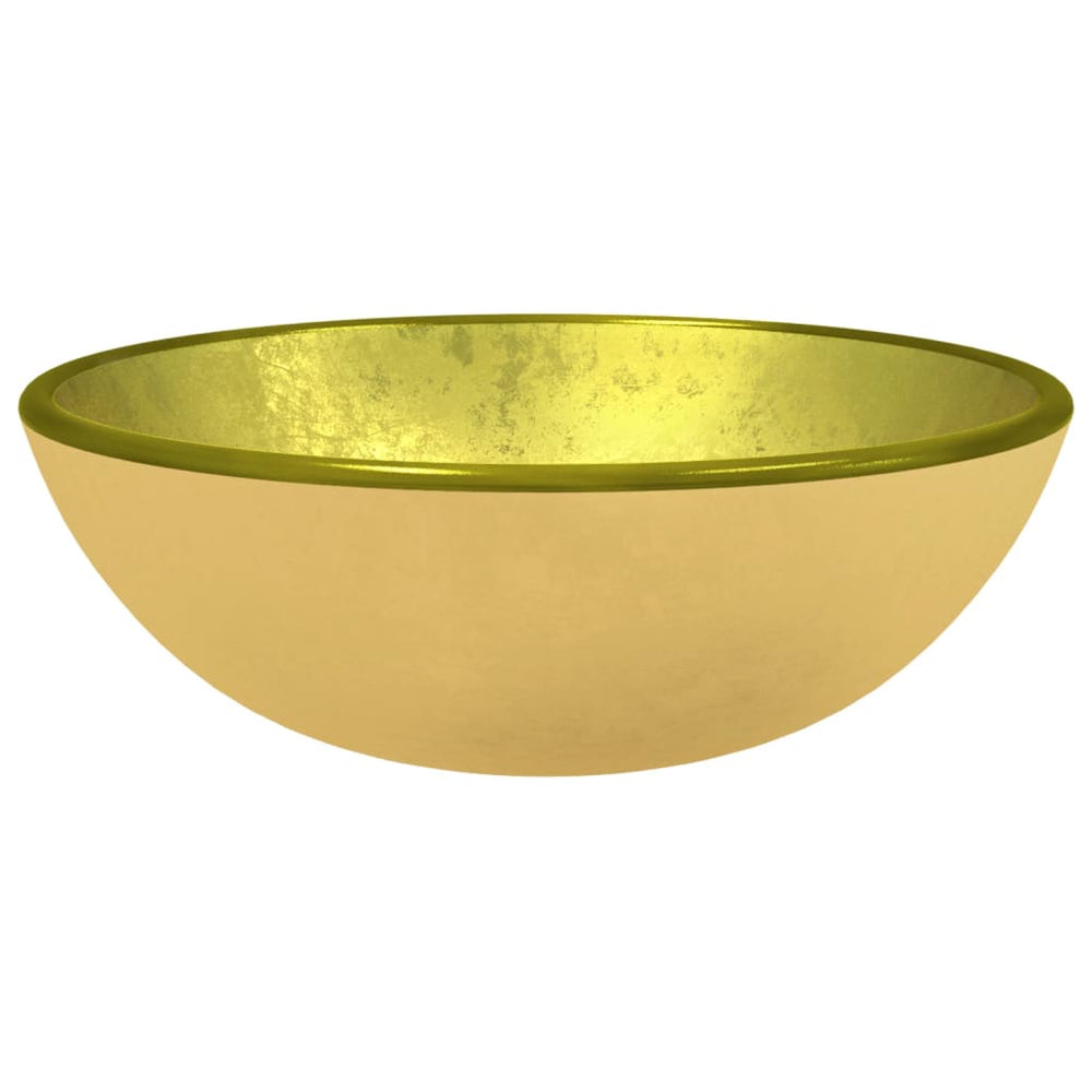 Goldenes Waschbecken aus Hartglas 35x12 cm