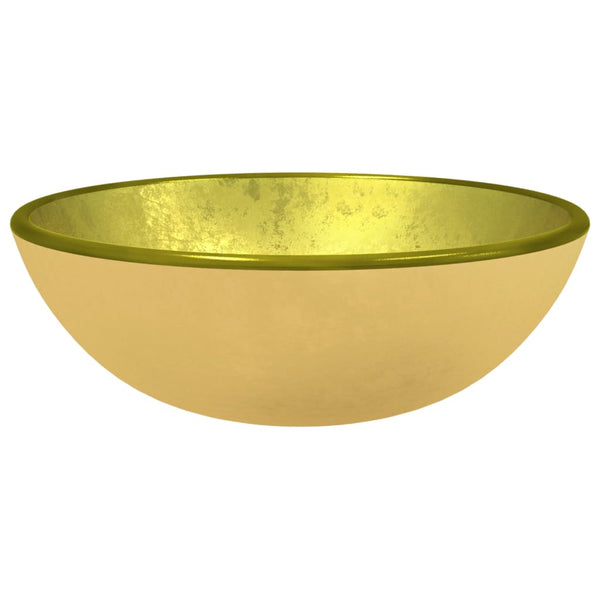 Goldenes Waschbecken aus Hartglas 35x12 cm