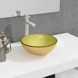 Goldenes Hartglas Waschbecken - 30x12 cm