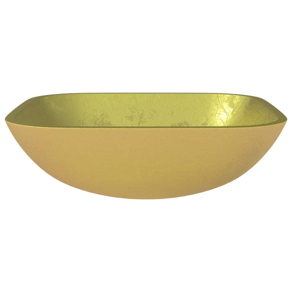 Gold Glas Waschbecken - 42x42 cm