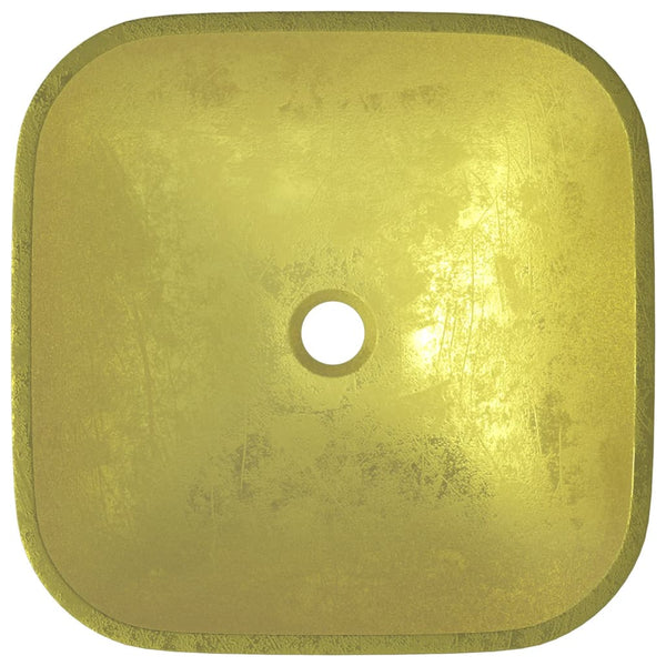 Gold Glas Waschbecken - 42x42 cm