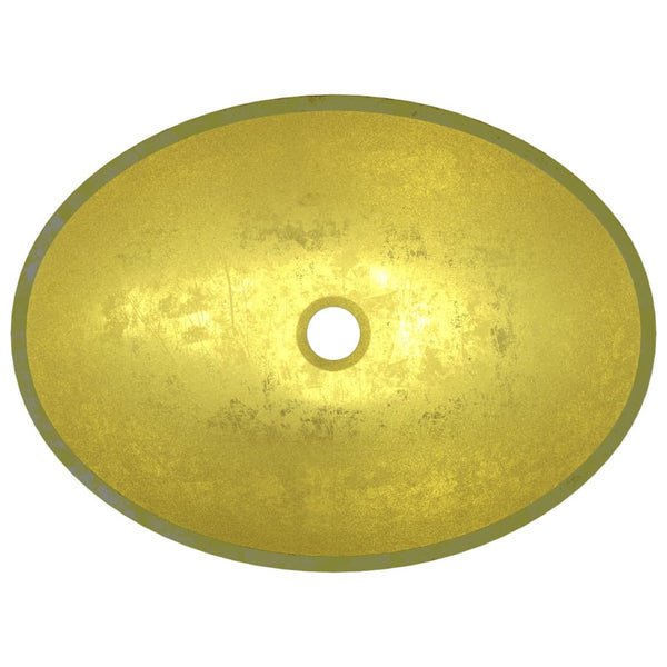 Gold Glas Waschbecken - 50x37x14 cm