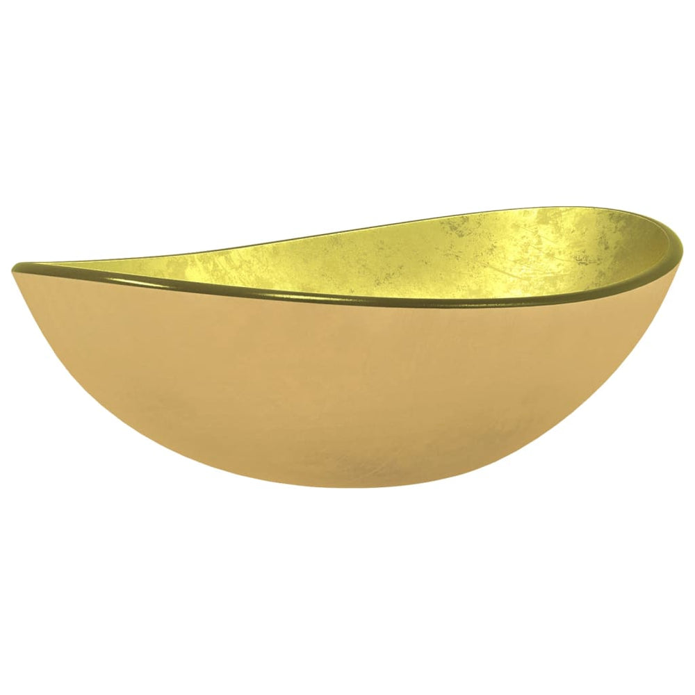 Goldenes Waschbecken aus Hartglas 54,5 cm