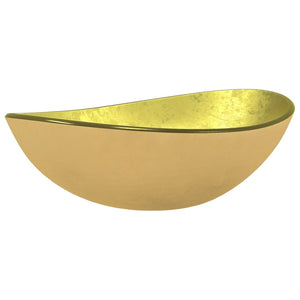 Goldenes Waschbecken aus Hartglas 54,5 cm