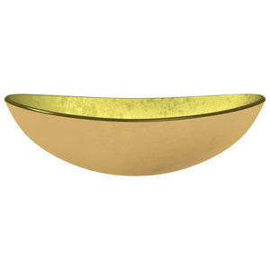 Goldenes Waschbecken aus Hartglas 54,5 cm