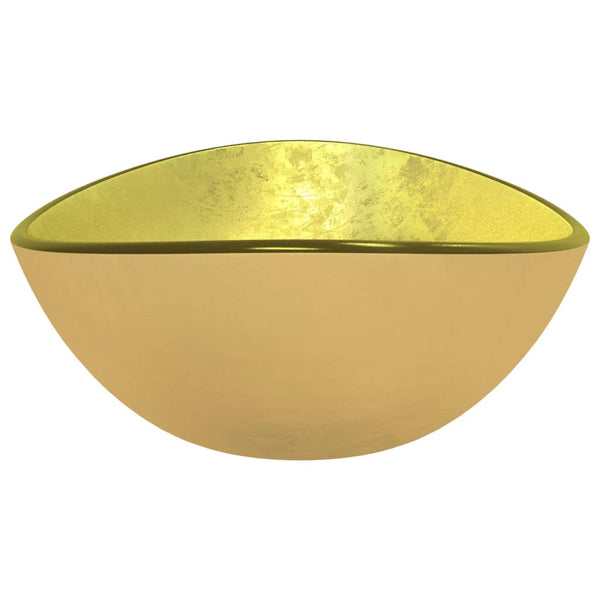 Goldenes Waschbecken aus Hartglas 54,5 cm