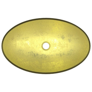 Goldenes Waschbecken aus Hartglas 54,5 cm