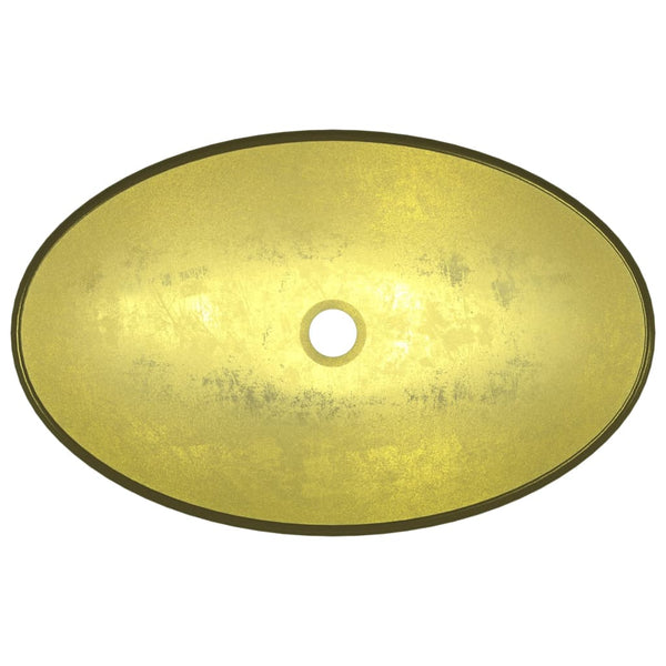 Goldenes Waschbecken aus Hartglas 54,5 cm