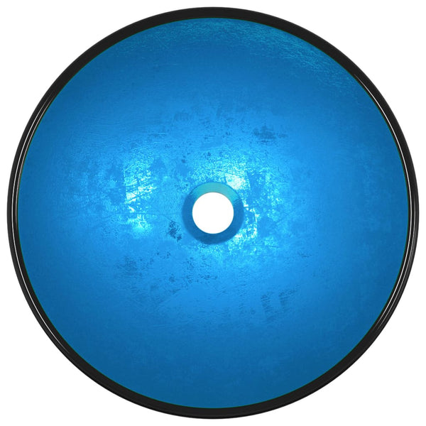 Blaues Hartglas Waschbecken 42x14 cm