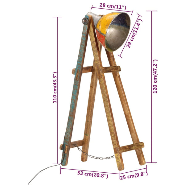 Stehlampe Mehrfarbig Mango Massivholz E27