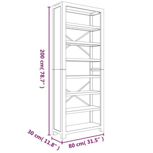 Massivholz Bücherregal Akazie 80x200 cm