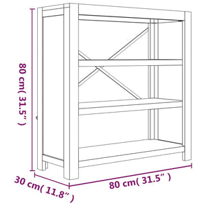 Bücherregal Akazie Massivholz 80x80 cm