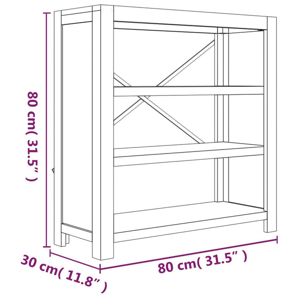Bücherregal Akazie Massivholz 80x80 cm