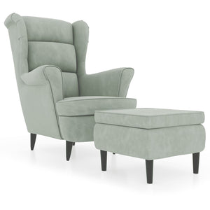 vidaXL Fauteuil d'appoint avec repose-pieds velours gris clair