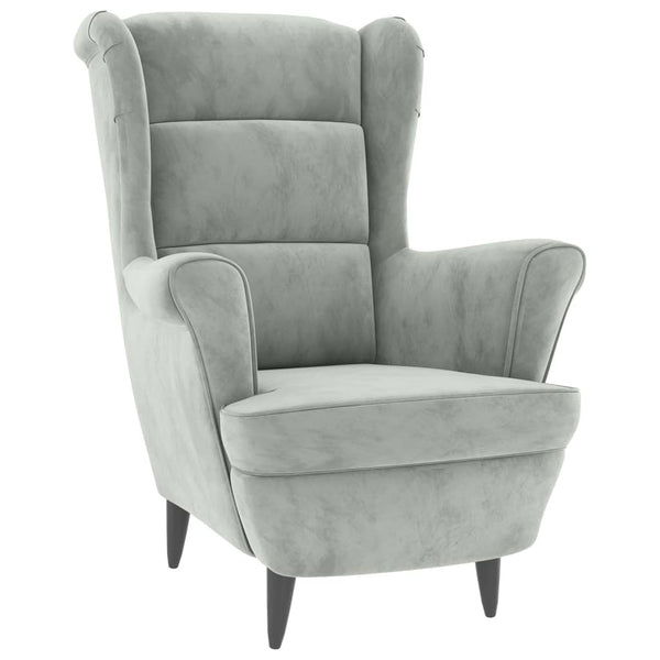 vidaXL Fauteuil d'appoint avec repose-pieds velours gris clair