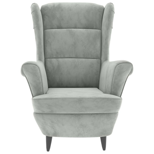 vidaXL Fauteuil d'appoint avec repose-pieds velours gris clair
