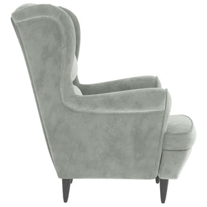 vidaXL Fauteuil d'appoint avec repose-pieds velours gris clair