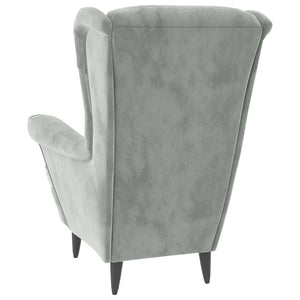 vidaXL Fauteuil d'appoint avec repose-pieds velours gris clair