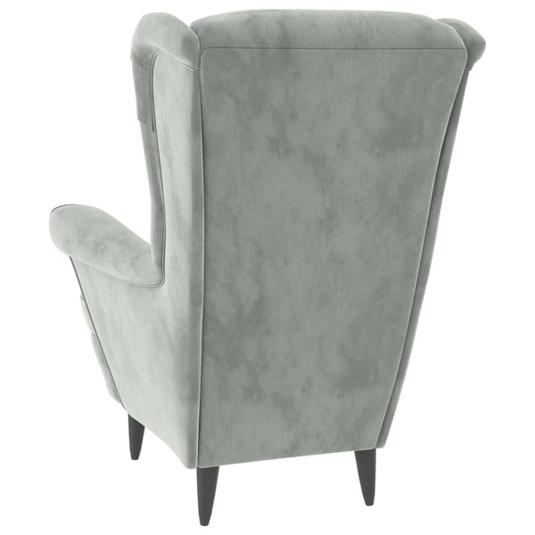 vidaXL Fauteuil d'appoint avec repose-pieds velours gris clair