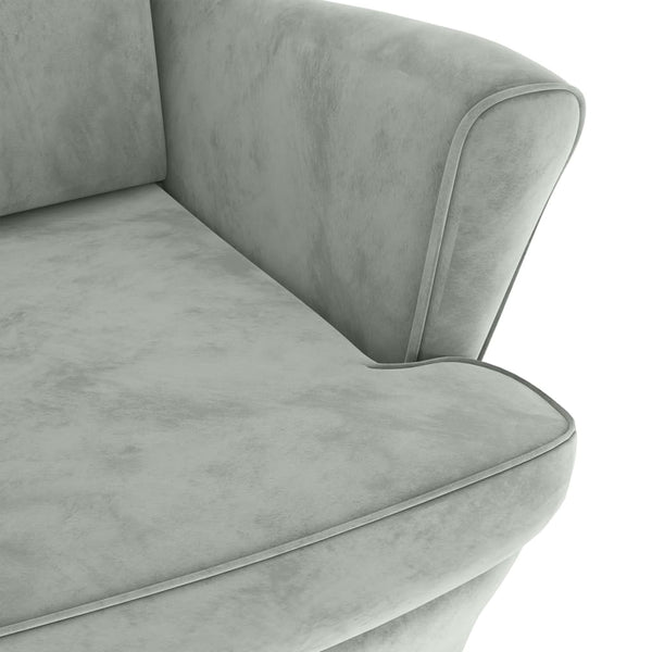 vidaXL Fauteuil d'appoint avec repose-pieds velours gris clair