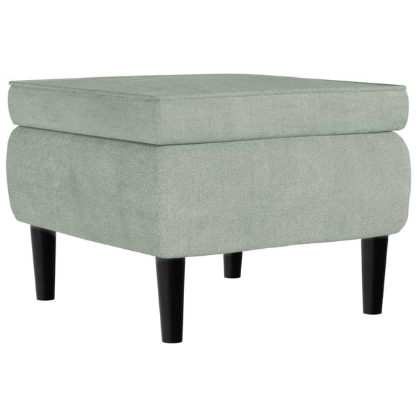 vidaXL Fauteuil d'appoint avec repose-pieds velours gris clair