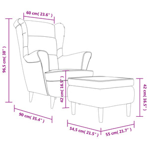 vidaXL Fauteuil d'appoint avec repose-pieds velours gris clair