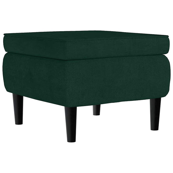 vidaXL Fauteuil à oreilles avec repose-pieds Velours vert foncé