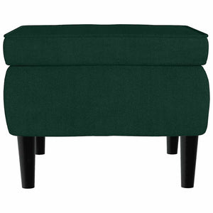 vidaXL Fauteuil à oreilles avec repose-pieds Velours vert foncé