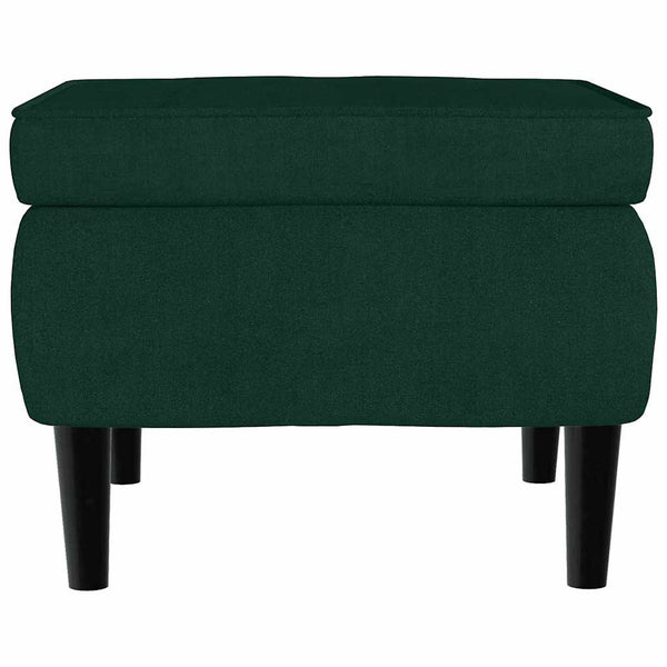 vidaXL Fauteuil à oreilles avec repose-pieds Velours vert foncé