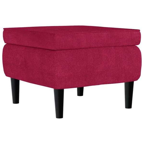 Ohrensessel mit Hocker Weinrot Samt