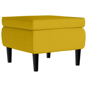 Ohrensessel mit Hocker Senfgelb Samt