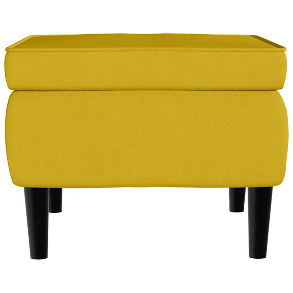 Ohrensessel mit Hocker Senfgelb Samt