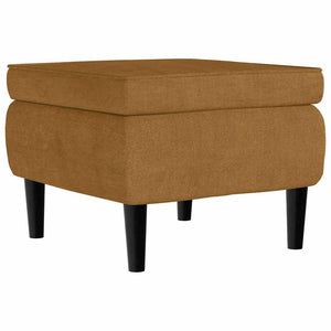 Ohrensessel mit Hocker Braun Samt