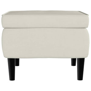 Ohrensessel mit Hocker Creme Samt